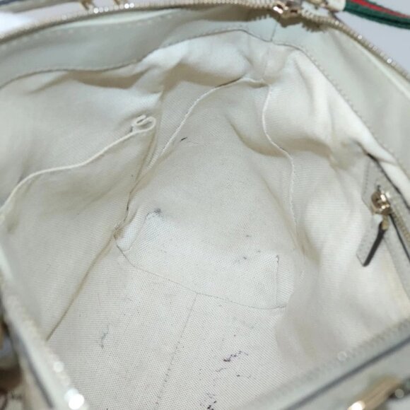GUCCI GG Canvas Web Sherry Line Hand Bag 2way Beige Gold 269894 Auth BA2226 - Picture 12 of 16